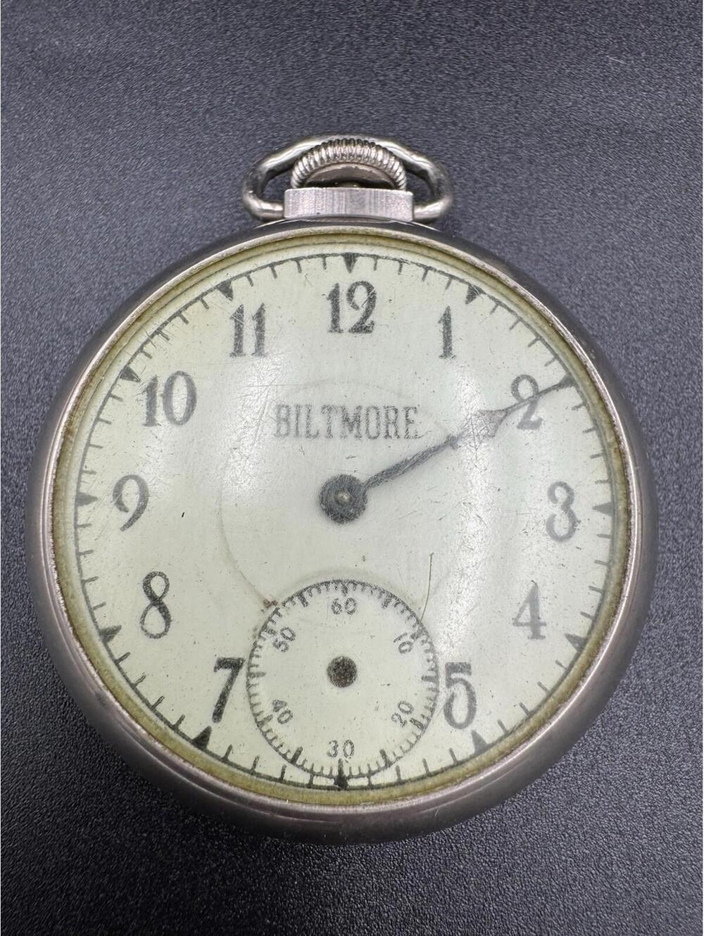 Ingraham Biltmore Pocket Watch - Please see photos for Condition & read below!